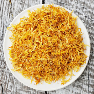 organic calendula petal tea in resealable kraft packaging