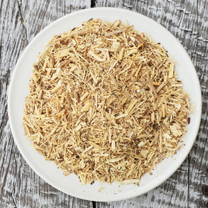 organic siberian ginseng herbal tea, loose leaf. packed in resealable pouches.