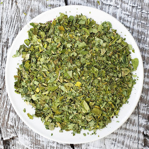 Organic Moringa Tea loose leaf green herbal infusion