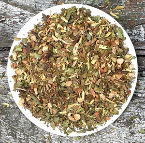 Lemon Spice Tea Organic – loose leaf blend of ginger, liquorice, cinnamon, cloves and lemon myrtle – warming sweet-spicy citrus herbal tea – Zee Tea Organic